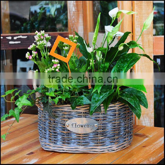 plastic rattan basket basket