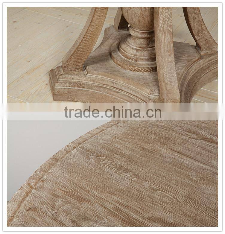 country style round solid wood dining table