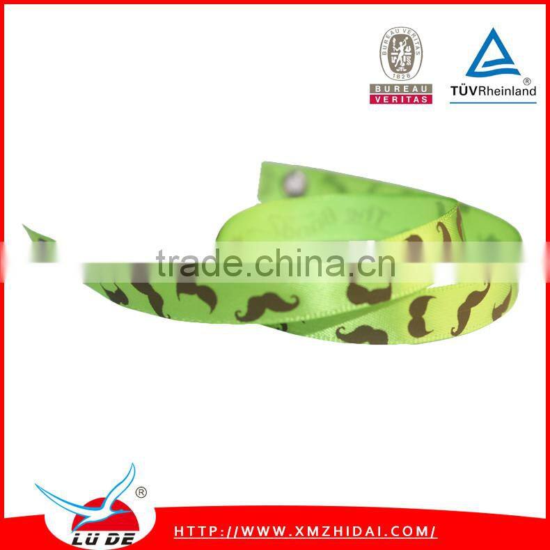 2015 Custom characteristic satin ribbon bracelet/Good Price high quality custom unique satin Wristband Ribbon Bracelet