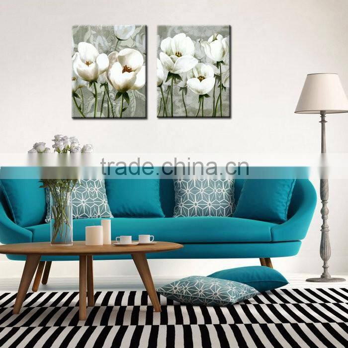 Home Decoration Print Beautiful White Flower Oil Painting