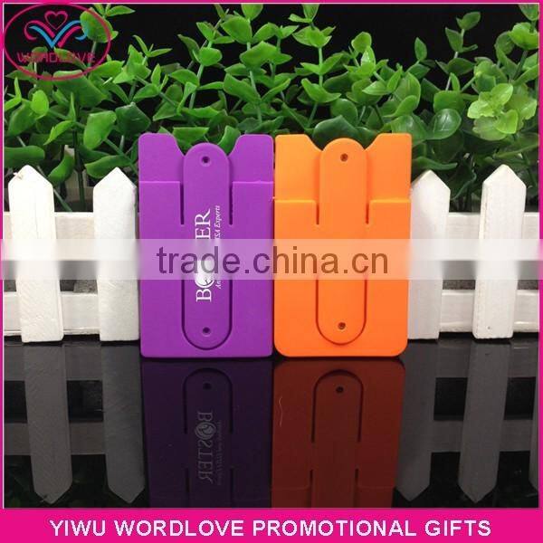 Silicone Smart wallet for mobile Phone,Silicone phone pouch with stand