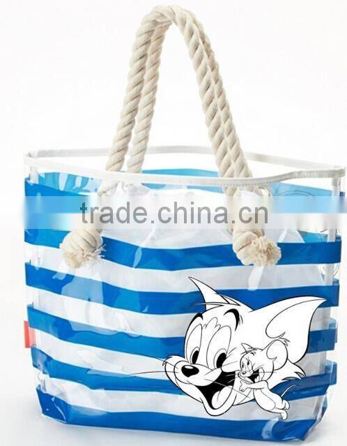Transparent PVC fashion beach tote bag