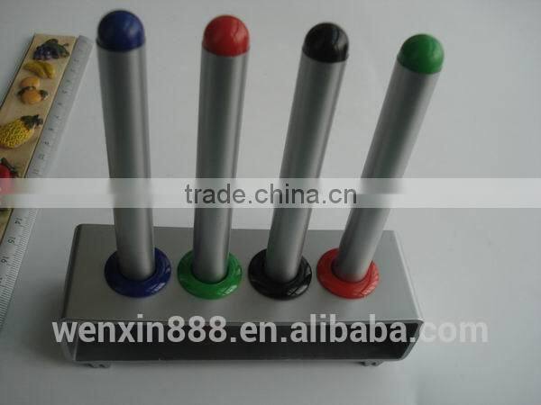 stand up 4 in 1 assorted color ballpoint pen with holder