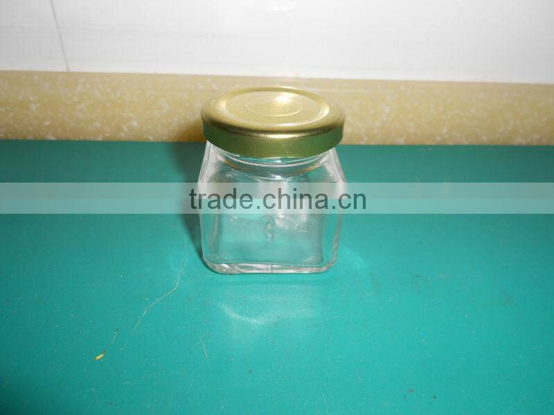 50ml mini square glass candy and sweets jar