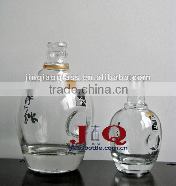 Glass alcohol bottle
