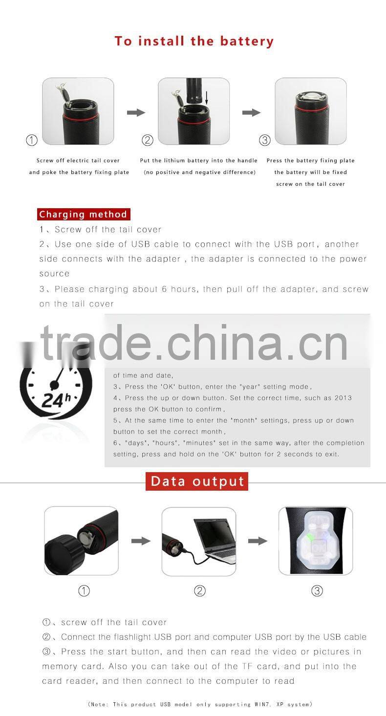 digital video flashlight manufacture suppy IP66