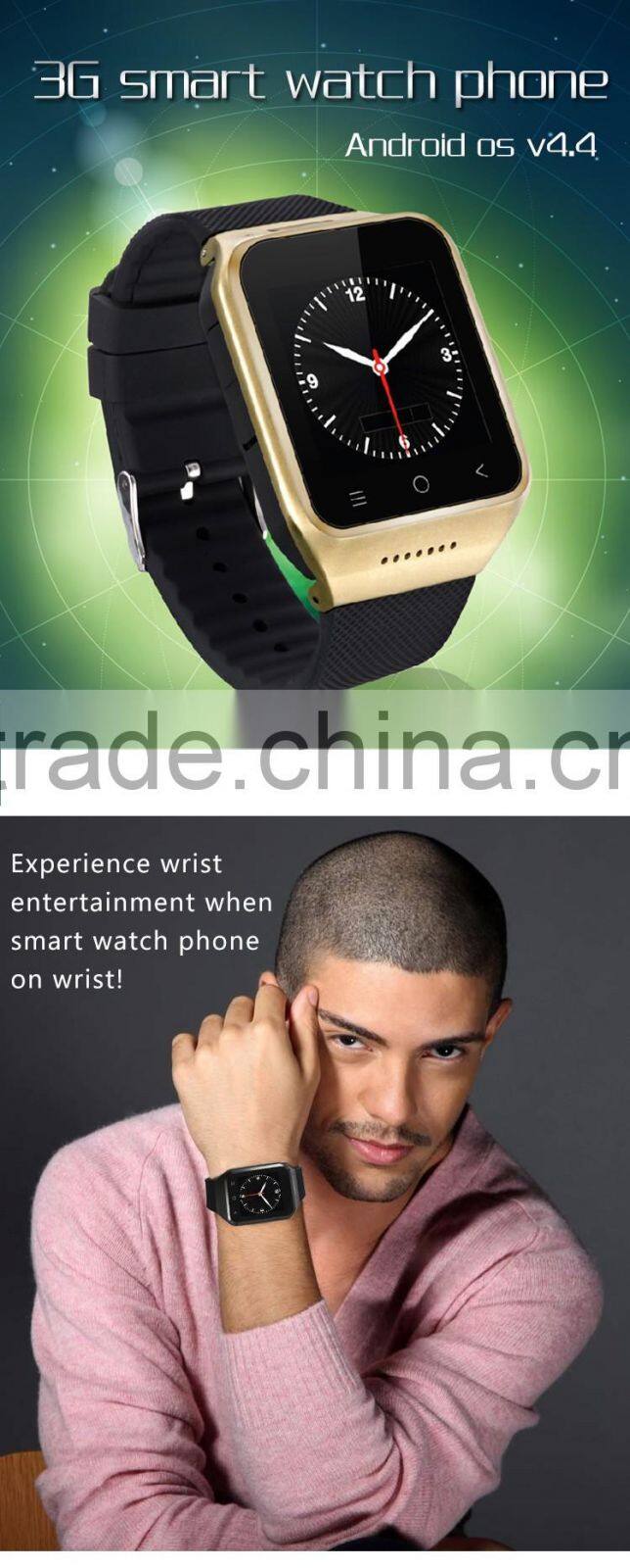 Android 4.4 OS Smart Watch S8 3G MTK6572 Dual Core 4G ROM Phone Watch 2.0MP Camera SIM Card WCDMA GSM Smartwatch App GPS WIFI