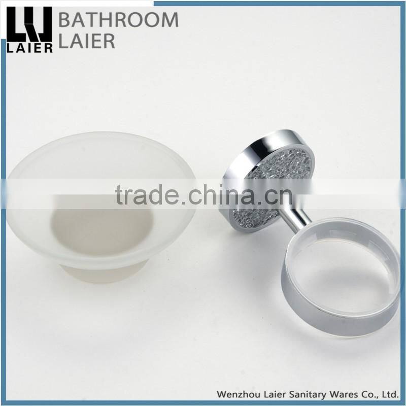 60939 popular hot selling zinc bathroom accessories modern tube chrome plated soap dish