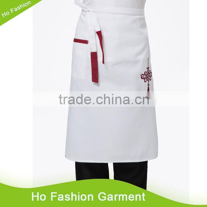 Wholesale durable fashion pattern professional white cotton waist apron