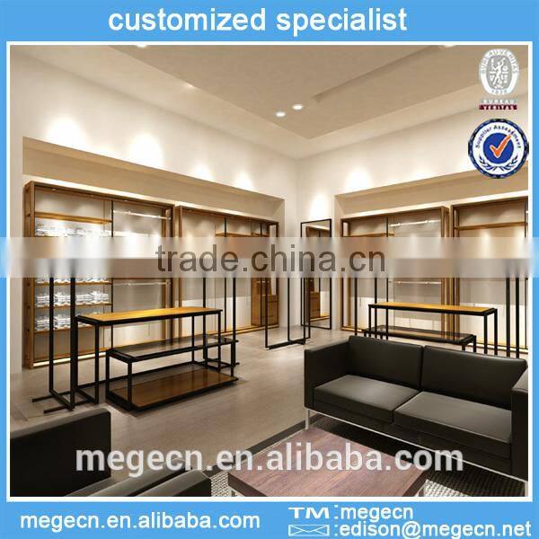 modern wall wooden counter retail display shelf