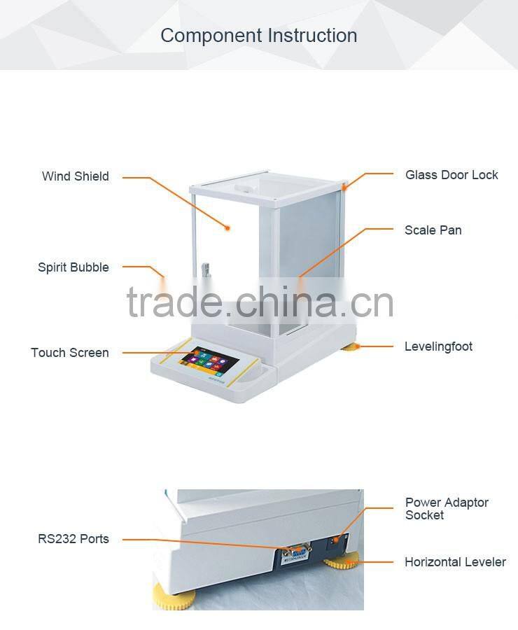 220g 0.0001 Trade Assurance Touch Color Screen Electronic Analytic Balancece