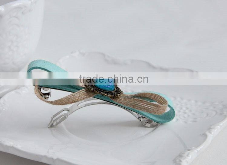 MYLOVE blue gem hair barrette girl vintage hair accessory