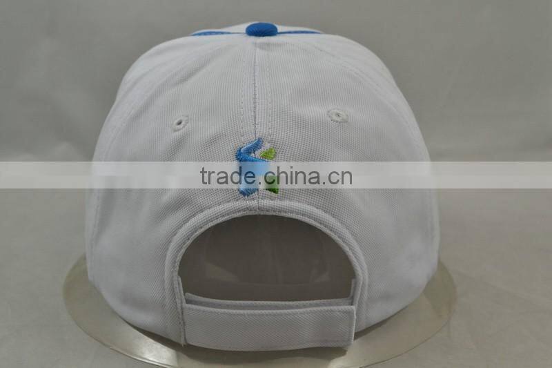Guangzhou hat factory professional custom 8 panel / 100% cotton/white/embroidery logo/baseball cap