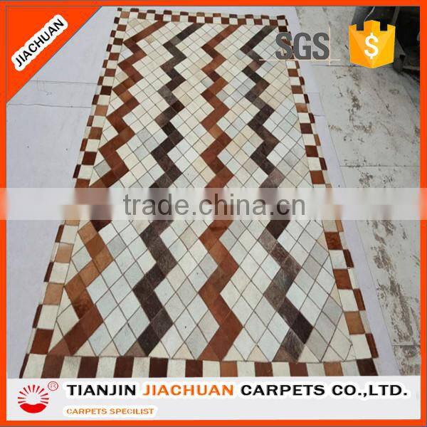 area patchwork cowhide rug for living room
