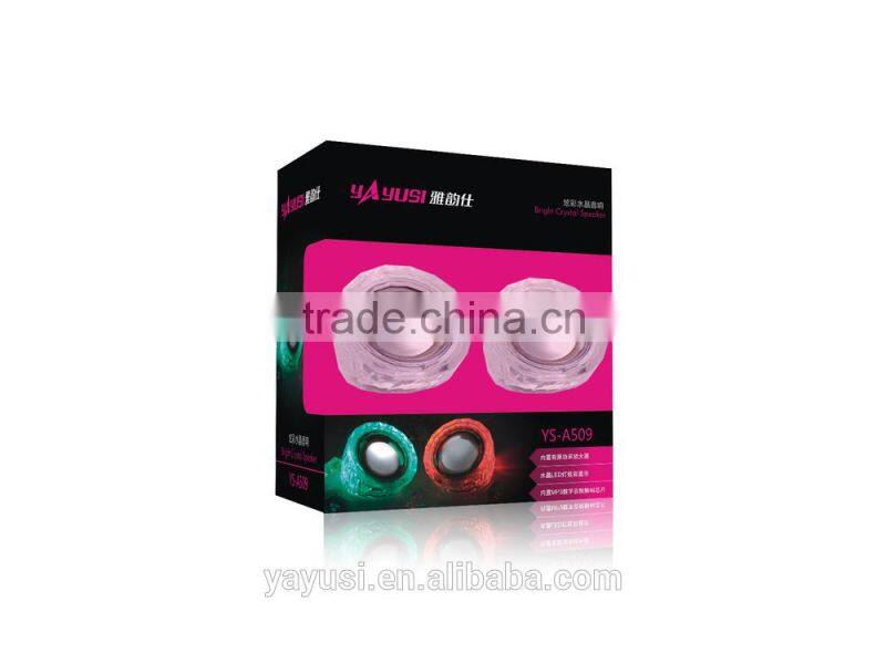 2.0 speaker, crystal light speaker
