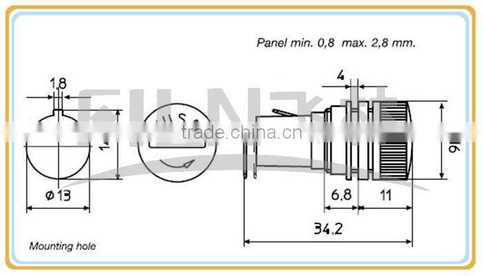 250VAC 10A black bakelite mini auto fuse holder for 5x20mm fuse