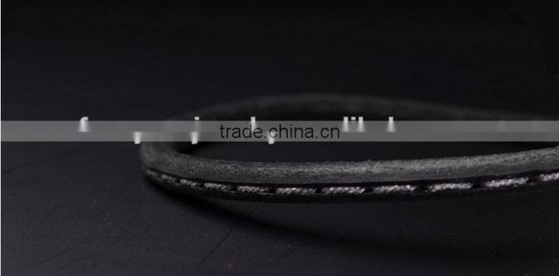 OEM High Quality 6mm Black Round Leather Cord For Bracelet