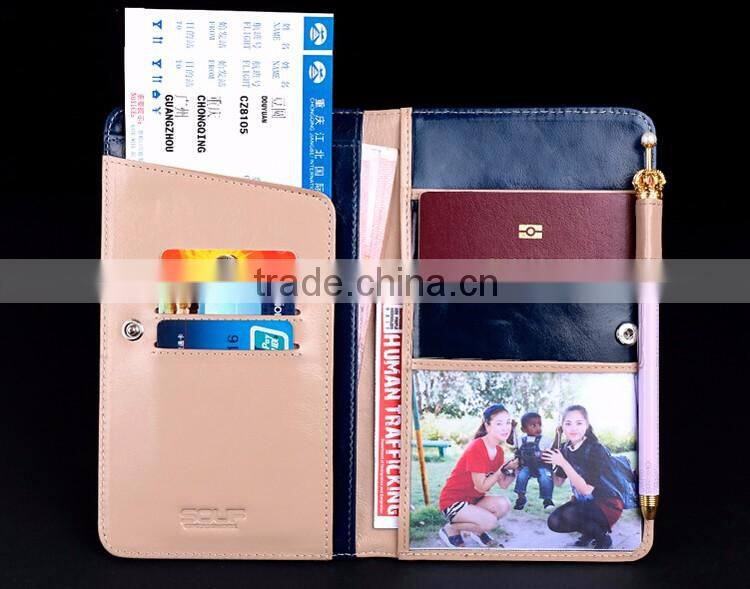 Passport holder with botton and zipper