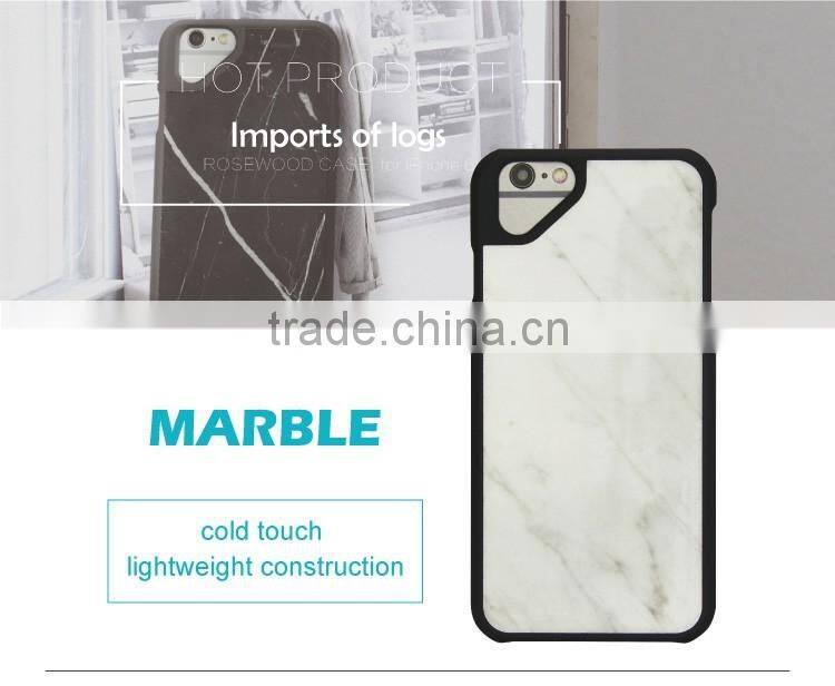 3D Knight Customized Laser Engraving LOGO TOP PC Black White Marble Stone for iPhone 6 6s Marble Case
