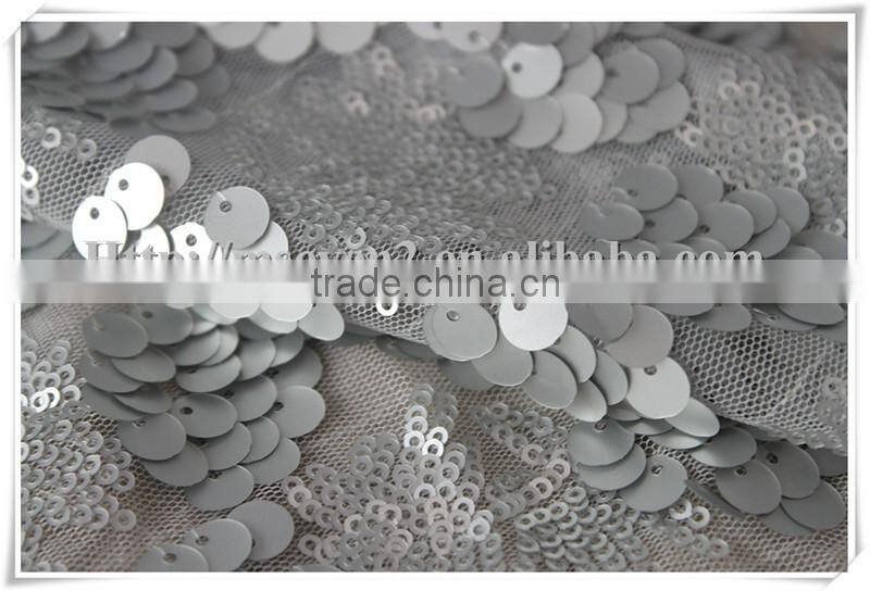 Latest Wholesale gray sequin fabric india/100 polyester glitter sequin fabric