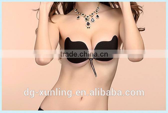 Sexy woman Push Up Self-Adhesive Silicone Bust Front Closure Strapless Invisible bra Wholesale