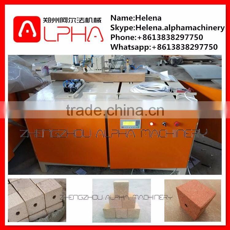 Automatic wood log cutting machine sawdust wood block making machine
