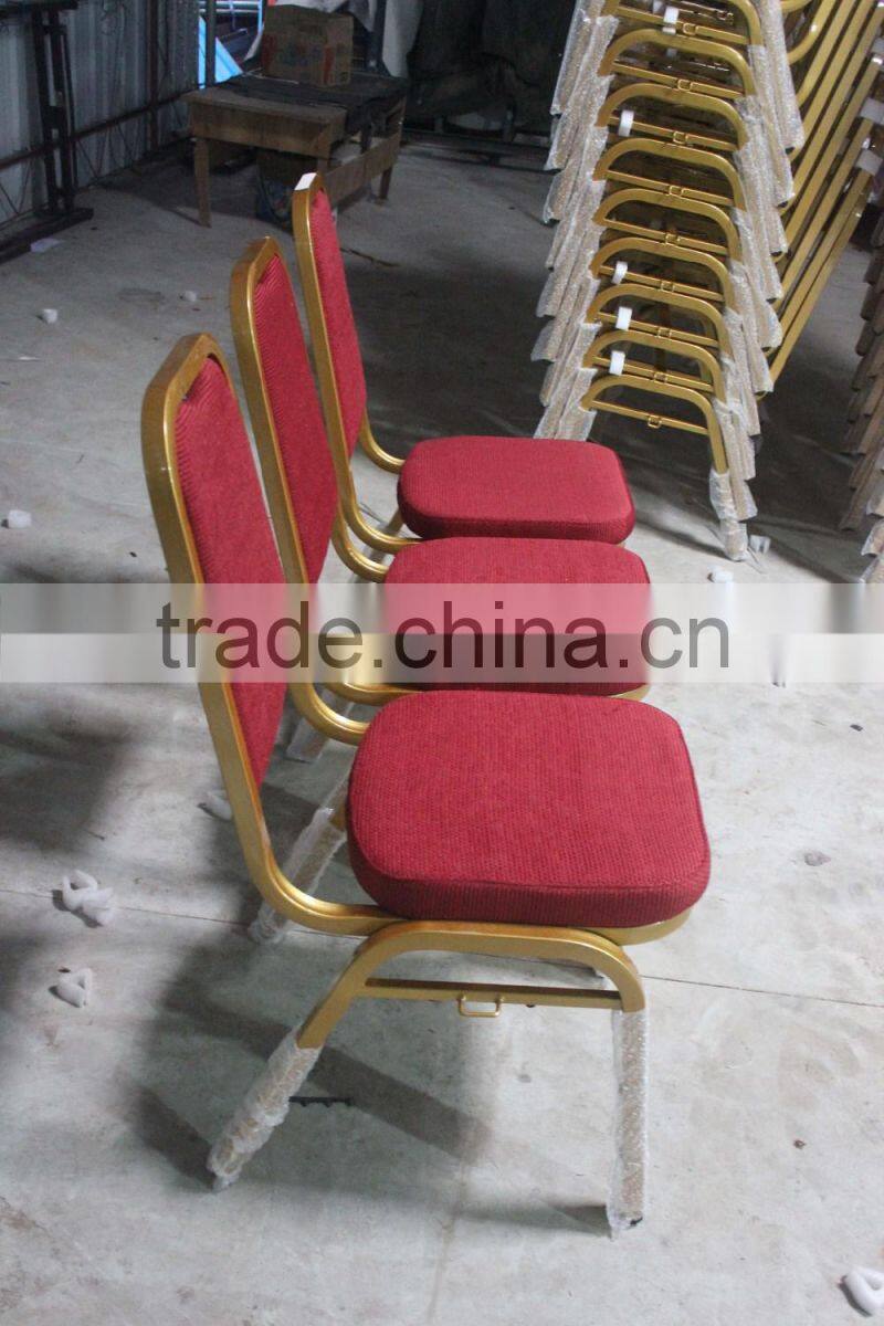 good quality Strong Stackable steel Backrest Banquet Chair,steel thickness:1.2mm,moulded foam