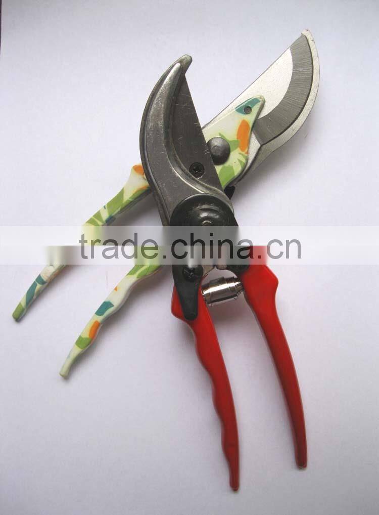 steel hand pruner with plastic coating handle or printing