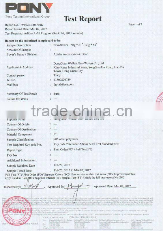 ECO-friendly Colorful PP Spunbond Nonwoven