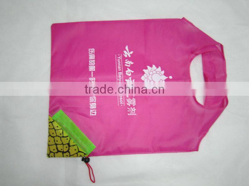 Polyester fruit foldable shopping bags strawberries bag