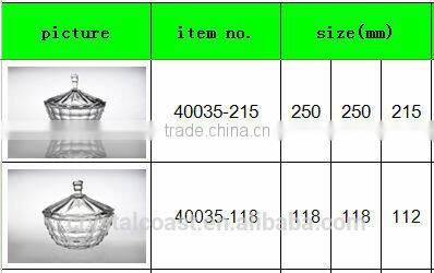 clear glass fruit bowl, glass sugar bowl