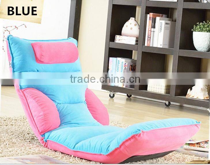 fashion suede fabric 5 grades single sofa chair, portable legless folding chair sofa, leisure modern floor sofa seating