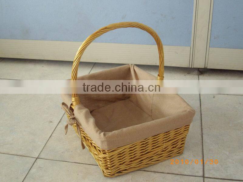 Round water hyacinth food basket with handle for Christmas