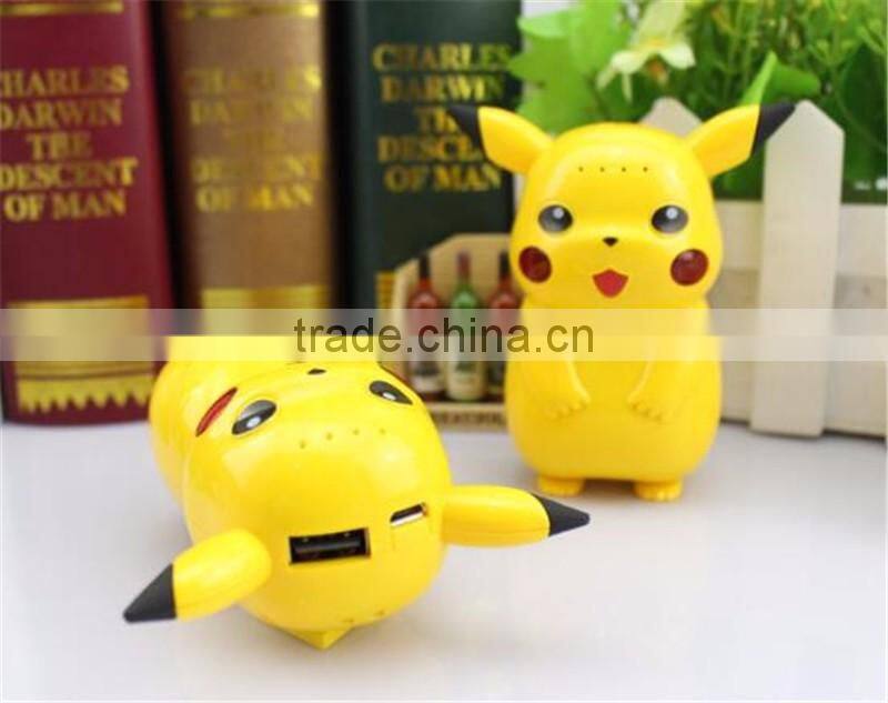 2016 New Arrival universal mobile power bank 10000 mah charging treasure cartoon pokemon go cute Pikachu