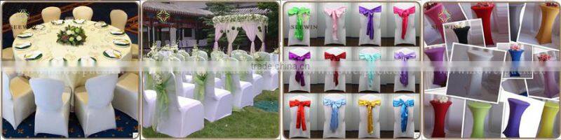 wedding decoration pure white chiffon chaivari curly willow ruffle chair sash