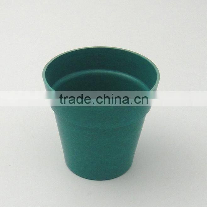 bamboo fiber plant pot with matching trays (saucers)