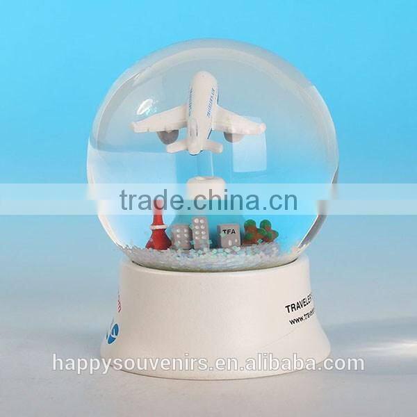 Handmade Resin And Glass Water Ball for boys, cool plane snowdome