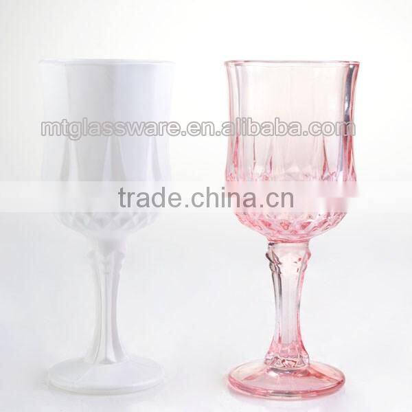 wholesale colorful candle holder crystal long stem wine glass