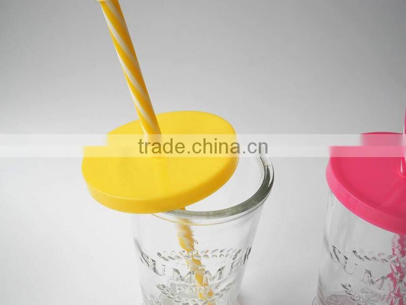 taper drink use milk glass cup for ejuice with lid and tube