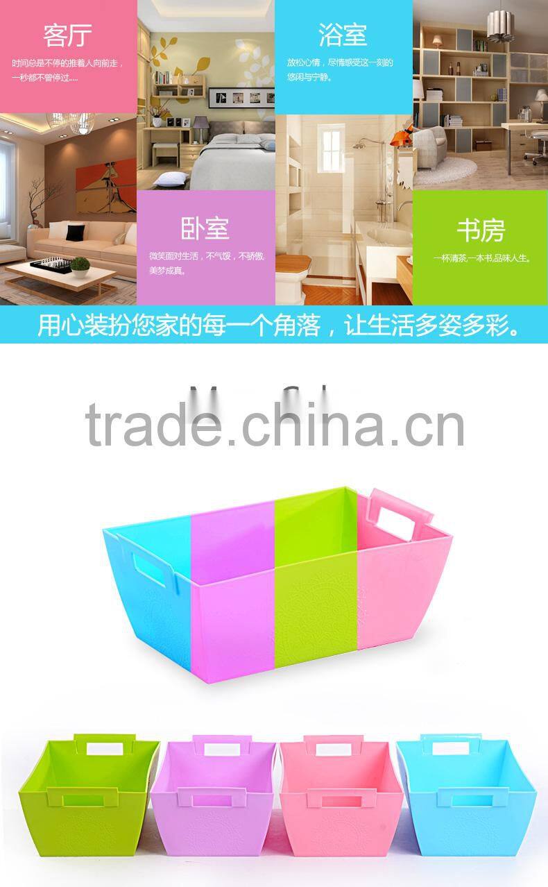 New PP plastic rectangular storage basket with handle