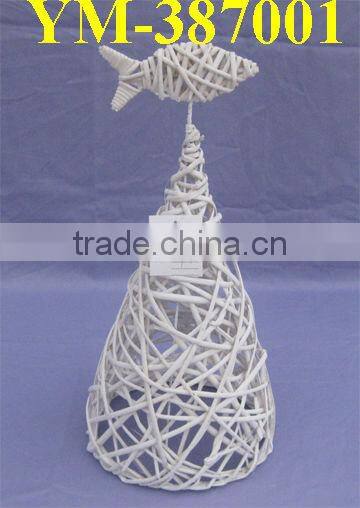 Decorative wicker tree table top christmas trees decorated