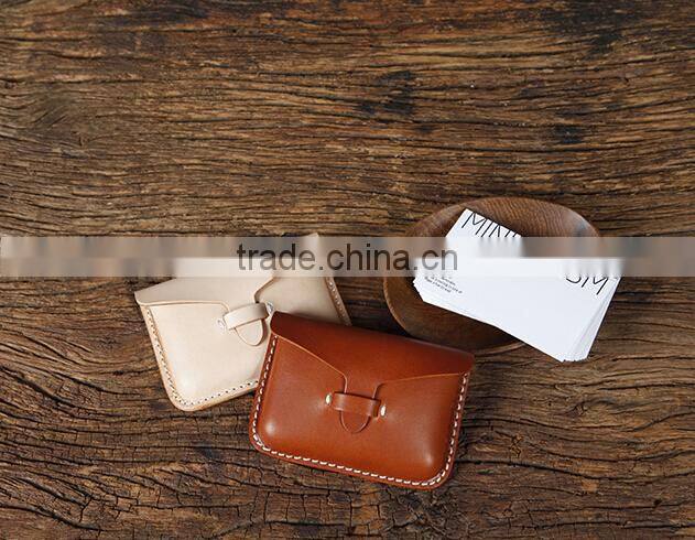 China leather products OEM/ODM accepted handmade leather name card holder leather coin purse