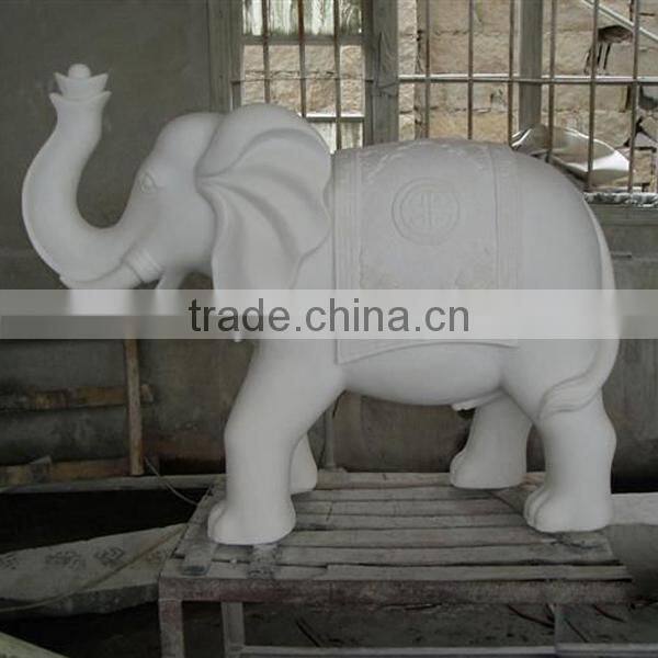white large stone Indian elephant statue