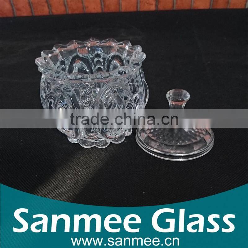 Latest Design Mini Crystal Sugar Bowl with Glass Lid