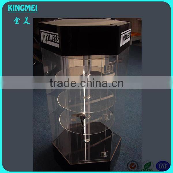 2015 New acrylic roating display case locking acrylic display case