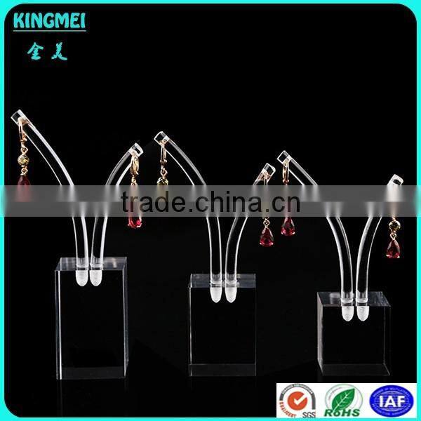 clear L shape acrylic jewelry display & plexiglass jewelry earring holder & perspex jewelry keeper stand