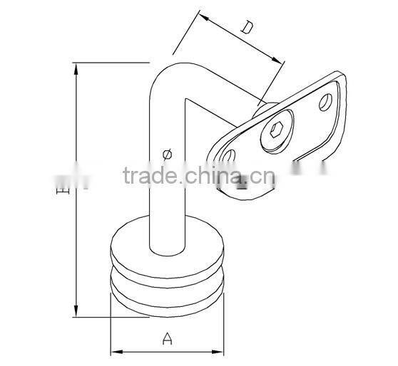 Tube Indoor Mirror Polished Handrail Bracket For Glass Fencing