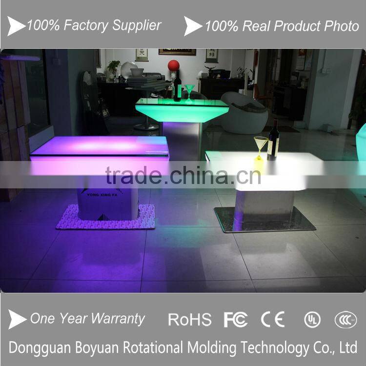 Led plastic children chair/colorful led bar table/aluminium stand led table