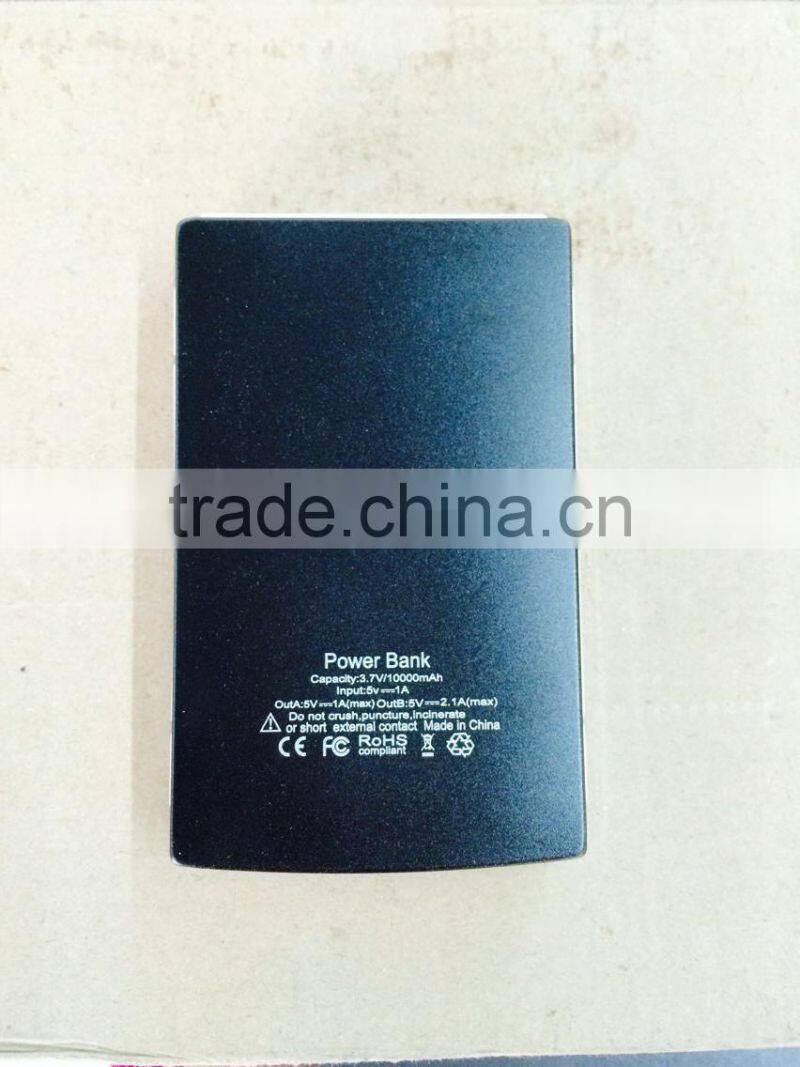 High quality Solar power bank capacity 10000mAh with AC charger and USB cord for mobile phones and USB devicecs