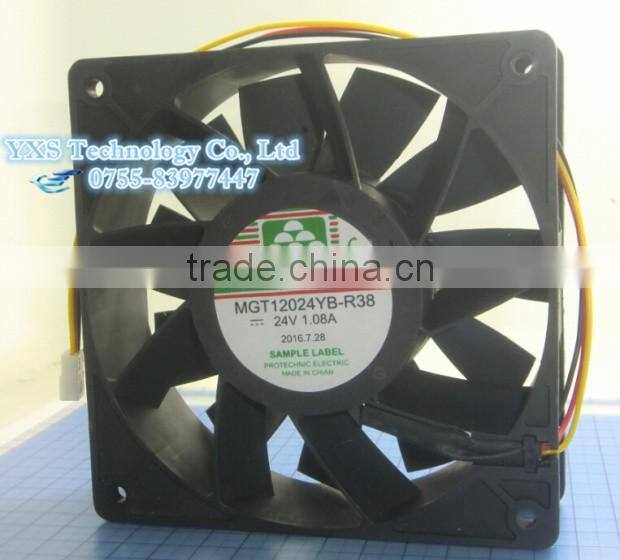 MGT12024YB-R38 24V 1.08A fan 3wire 120*120*38mm 12cm Inverter cooling fan